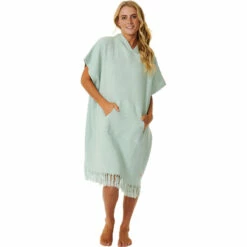 Rip Curl Womens Stonewash Hooded Towel Changing Robe / Poncho -Surf Sales Shop 202320Rip20Curl20Womens20Stonewash20Hooded20Towel20Changing20Robe2020Poncho20GTWEA120 20Mint20pocket20front.2000x2000
