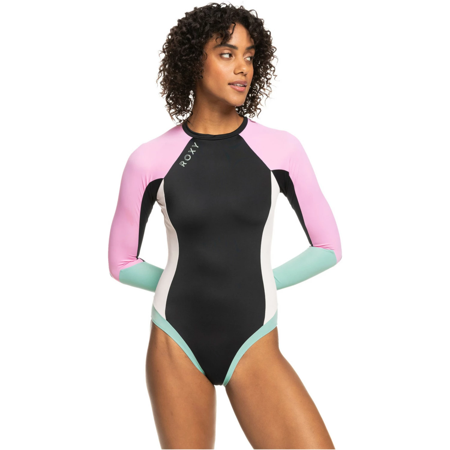 Roxy Womens Active Onesie Long Sleeve Back Zip Swimsuit 2 Roxy Womens Active Onesie Long Sleeve Back Zip Swimsuit