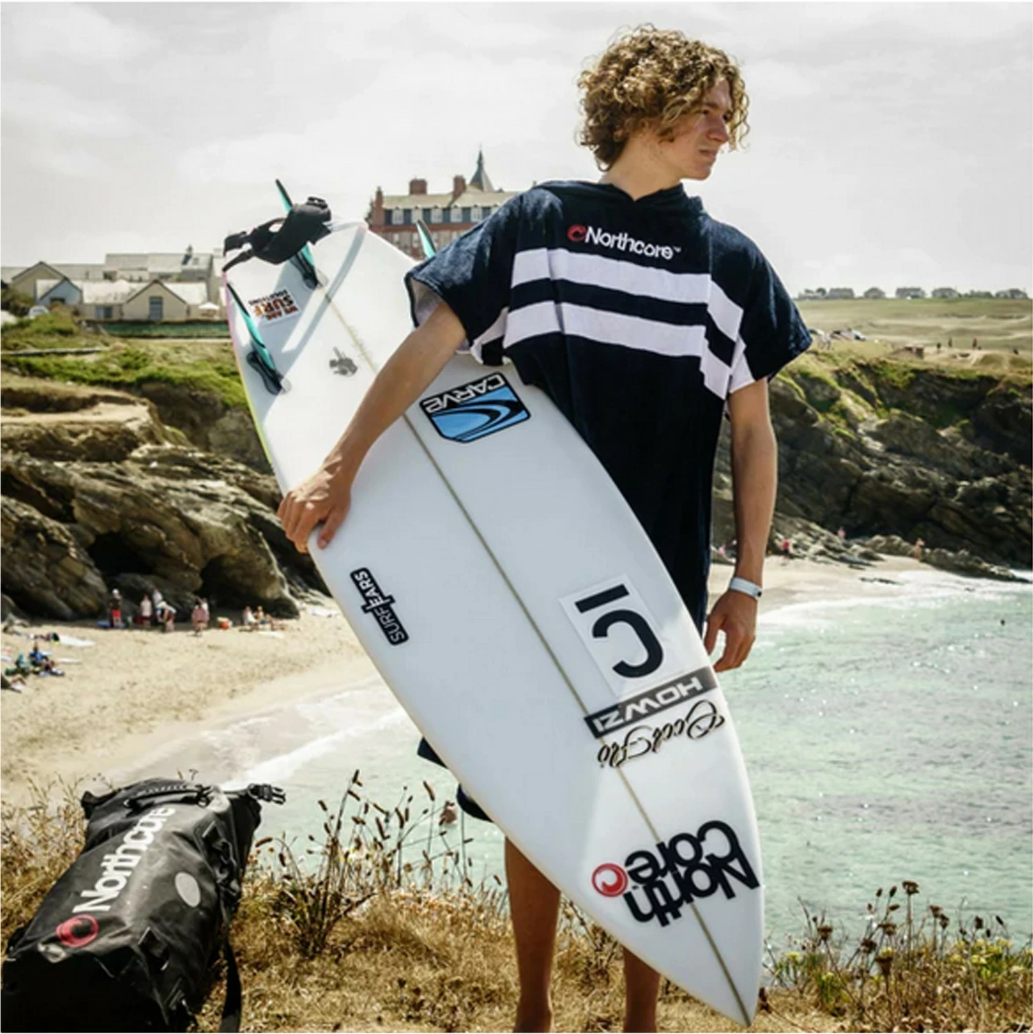 Northcore Beach Basha Stripe Hooded Towel Changing Robe / Poncho 4 Northcore Beach Basha Stripe Hooded Towel Changing Robe / Poncho - Image 2