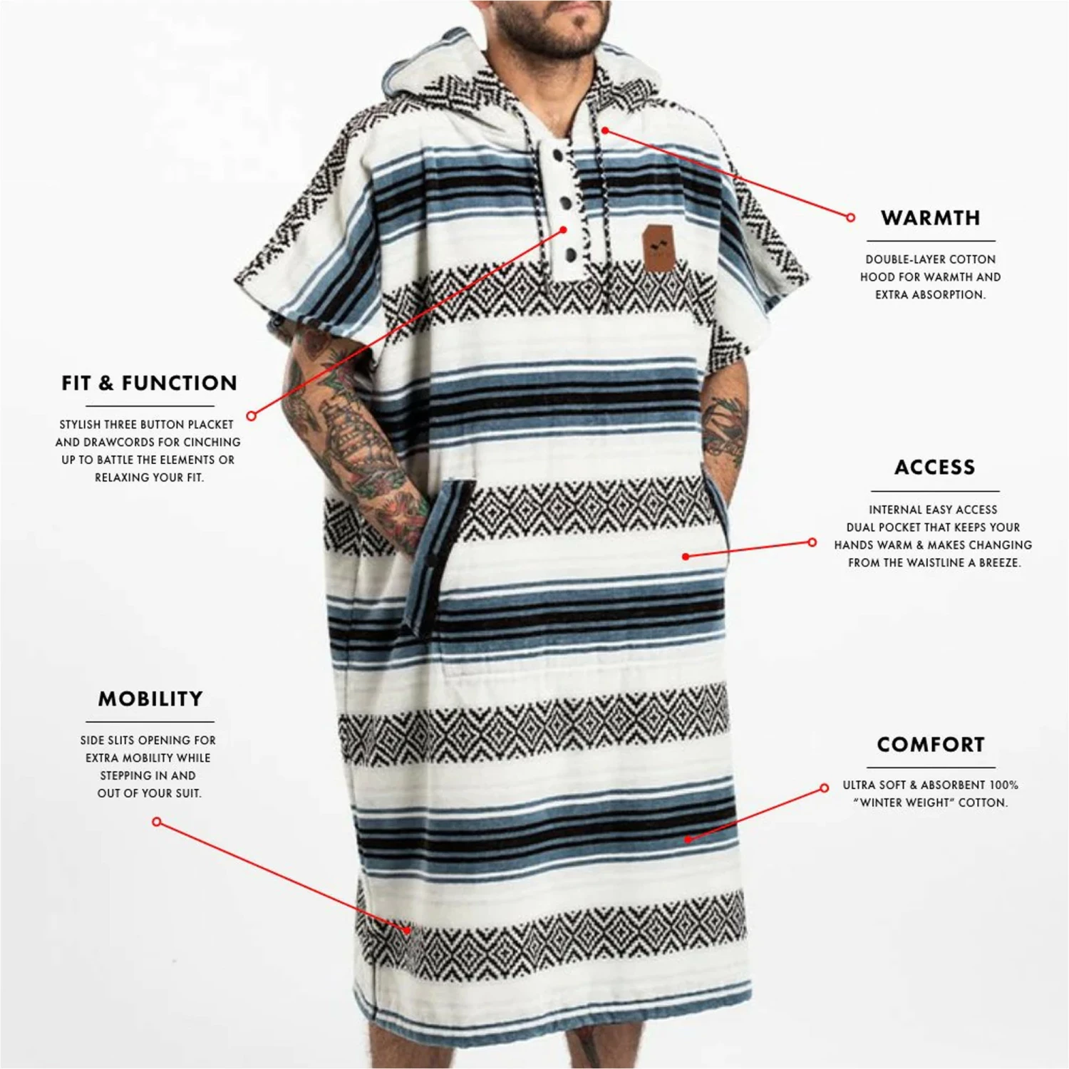 Slowtide Oso Hooded Towel Change Robe / Poncho 6 Slowtide Oso Hooded Towel Change Robe / Poncho - Image 4