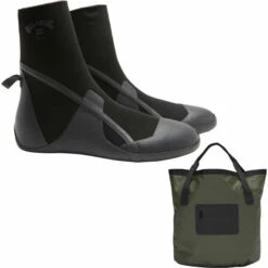 Billabong Absolute 5mm Round Toe Wetsuit Boots & Surftrek Storm Changing Bucket Bag Bundle -