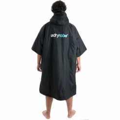 Advance Short Sleeve Changing Robe 10 Advance Short Sleeve Changing Robe -Surf Sales Shop Dryrobe Advance Short Sleeve Premium Outdoor Change Robe DR100 Black Blue Back.2000x2000