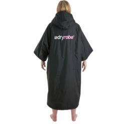 Advance Short Sleeve Change Robe 10 Advance Short Sleeve Change Robe -Surf Sales Shop Dryrobe Advance Short Sleeve Premium Outdoor Change Robe DR100 Black Pink Back.2000x2000