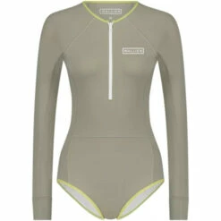 Womens One Piece Long Sleeve Front Zip Swimsuit